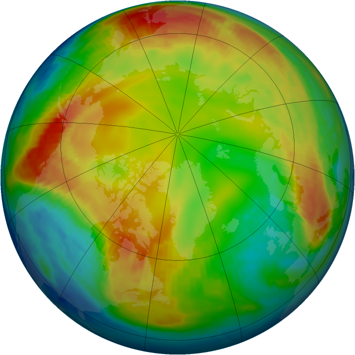 Arctic ozone map for 30 January 1999
